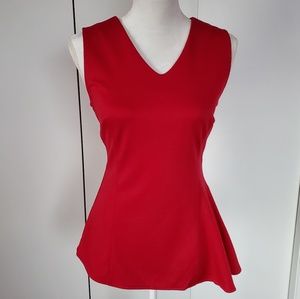 Red, sleeveless dress top NWOT